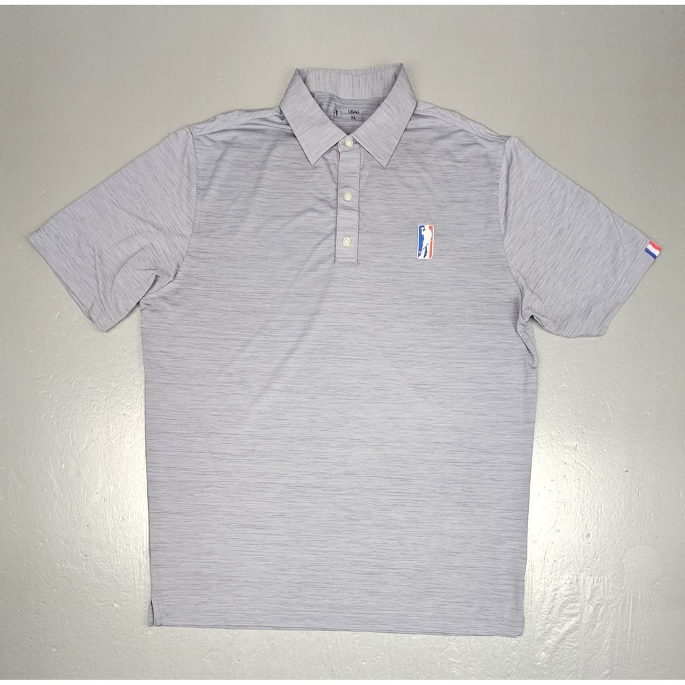 USAG U Suck at Golf Polo Shirt Mens XL Gray Athletic‎ Performance Stretch